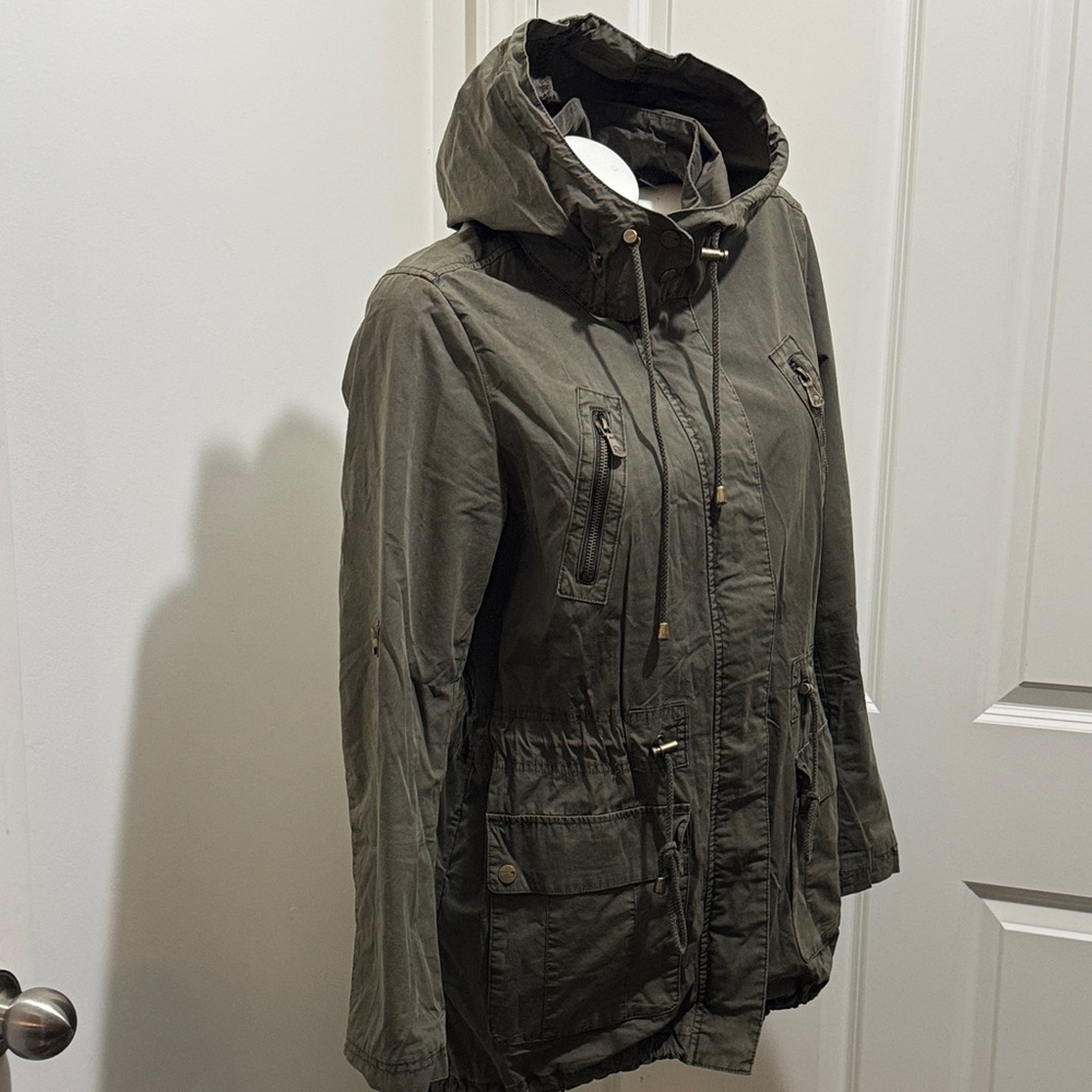 Levi's Olive Utility Jacket with Hood, Women’s Sz M - Picture 4 of 12
